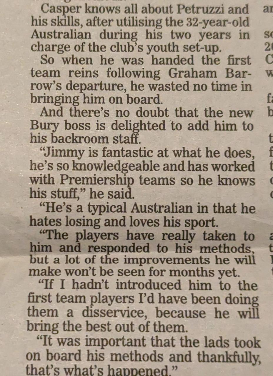 Jimmy Petruzzi newspaper clip
